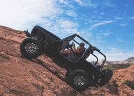 jeep wrangler on a rock